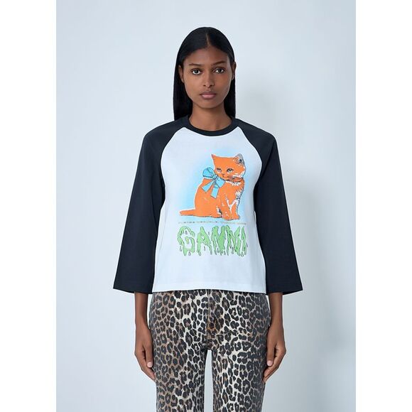 Ganni Women Logo Motif T-Shirt